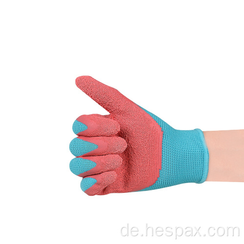 Hespax Anti-Rutip-Gartenkreuz-Latex-Kinderhandschuhe